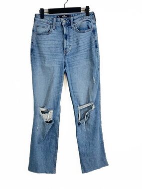 Hollister Ultra High Rise Vintage Straight Distressed Denim Jeans Size 26